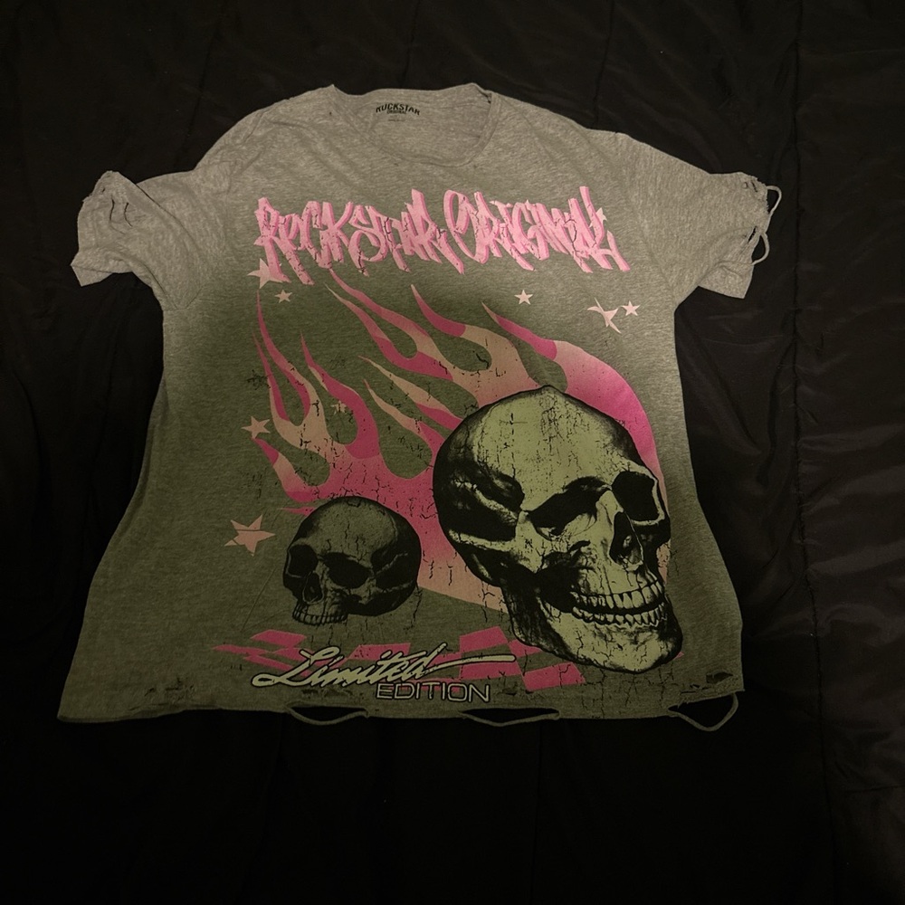 Pink and Gray Rockstar Original’s graphic Tee